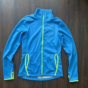 Nike Women's Blue Jacket with Neon Accents